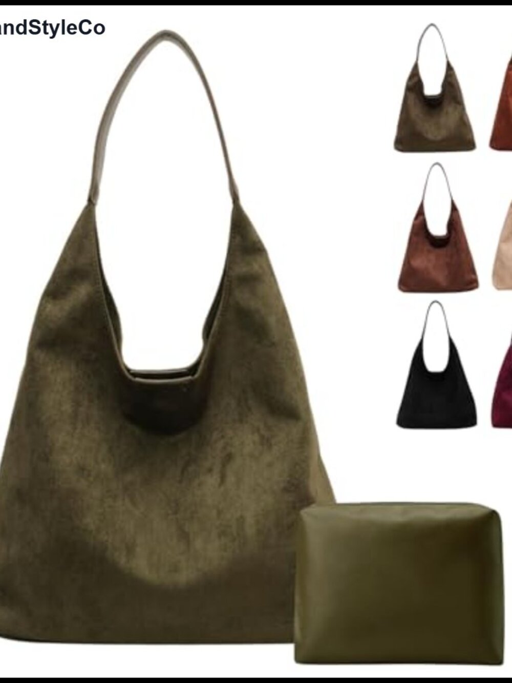 Faux Suede Tote Bag Hobo Handbag Large Capacity Top Handle Shoulder Bag